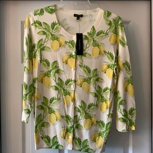 Talbots Summer Lemon Cardigan NWT